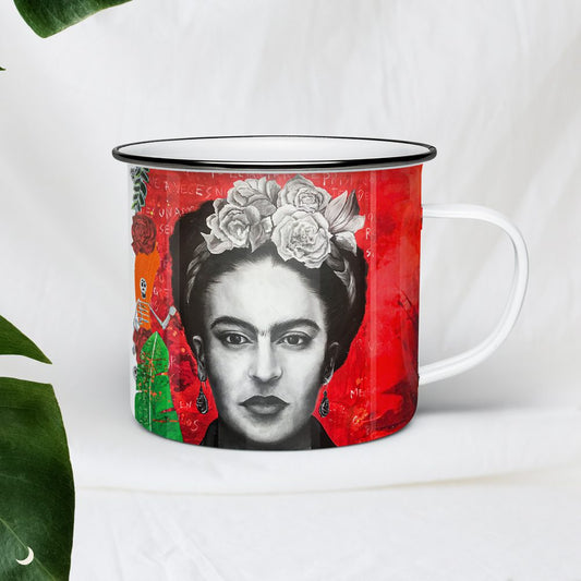 Taza de peltre Frida mereces un amor