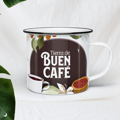 Taza de peltre Tierra de buen café - Moongs